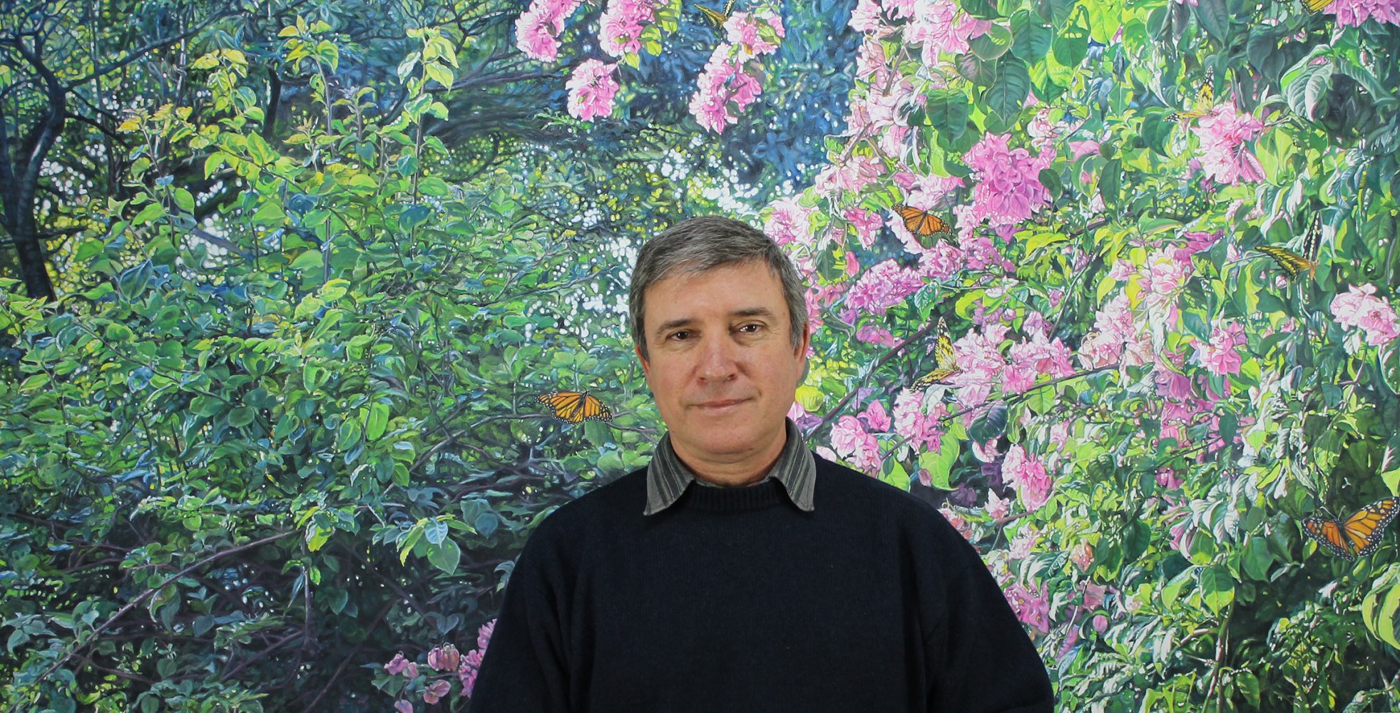 Alexandre Luiz iniciando uma pintura