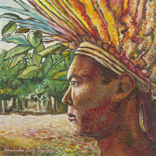 Índio Bororo I - 2004 - acrílico sobre tela - 39 x 39 cm