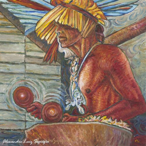 Índio Bororo II - 2004 - acrílica sobre tela - 39 x 39 cm