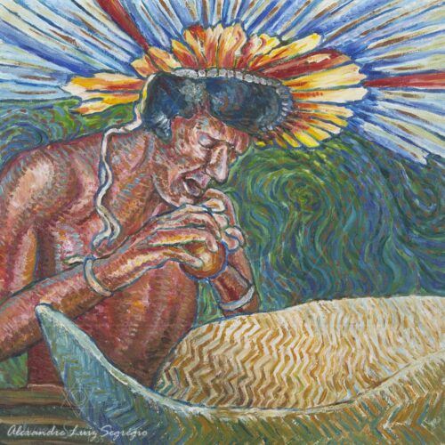 Índio Bororo III - 2004 - acrílico sobre tela - 39 x 39 cm