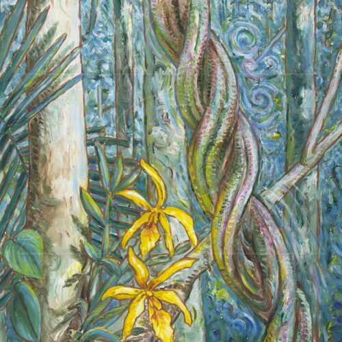 Mariri e Orquídea - 2004 - acrílica sobre tela - 50 x 80 cm