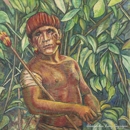 Índio Xinguano II - 2004 - acrílico sobre tela - 39 x 39 cm